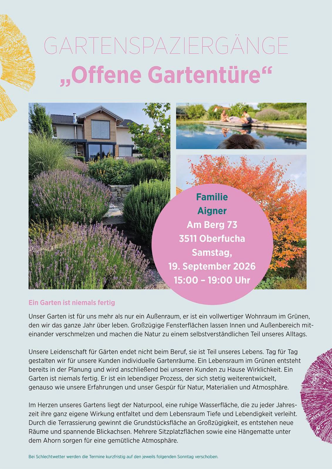 Offene Gartentüre – Oberfucha